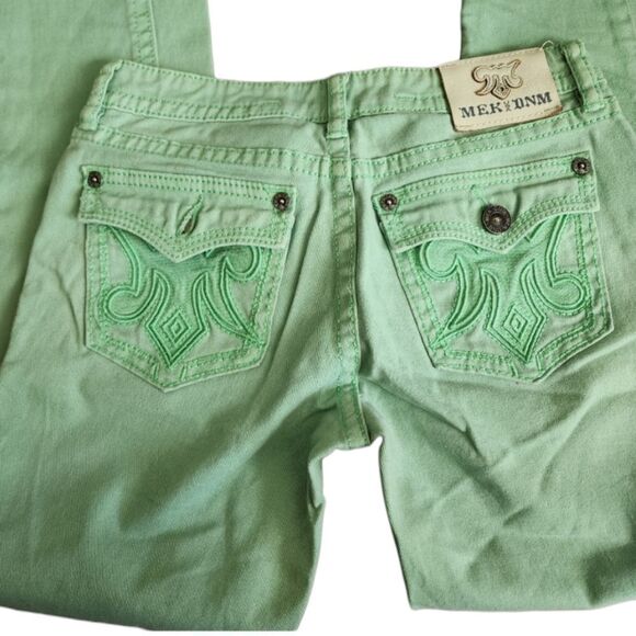 MEK DNM Merritt Skinny Green Jeans Womens Size 27 Casual Flap Pockets - Picture 1 of 9